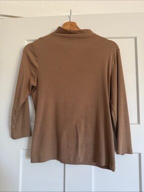 Nordstrom Taupe Brown Long-Sleeve Tunic Top